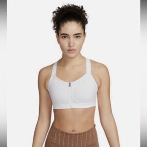 Nike Alpha High Support Padded Zip Front Sports Bra Light Pink Size Small